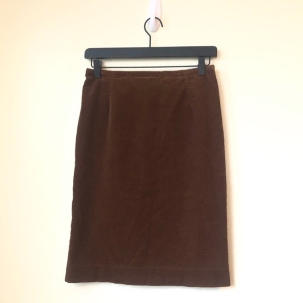 Peruvian Connection Neutral Brown Corduroy Pencil High Waist Skirt Size 2